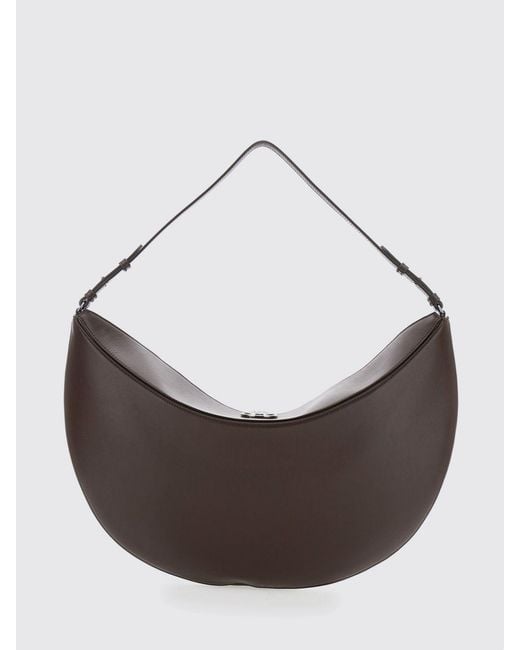 Jacquemus Gray Calipso Smooth Calf Leather Shoulder Bag With Flat Handle