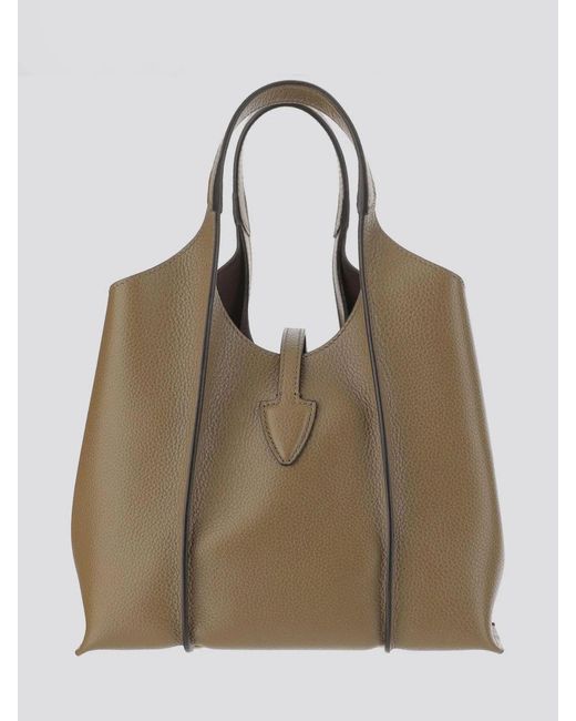 Tod's Natural T Timeless Mini Leather Shopping Bag