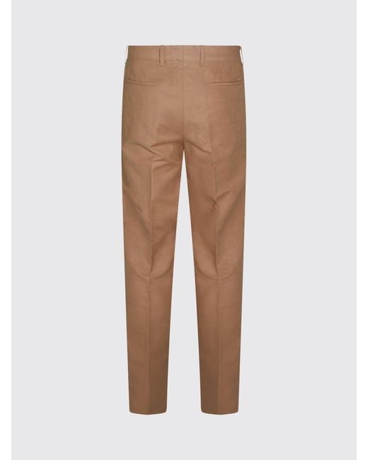 Brunello Cucinelli Natural Cotton And Linen Tailored Trousers for men