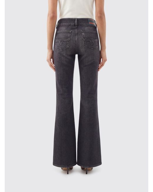 DIESEL Blue D-Hush Flared Cotton Denim Jeans