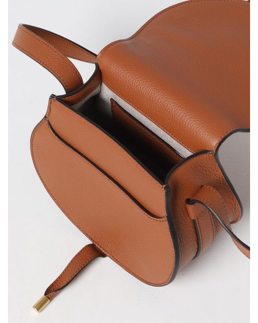 Chloé Brown Marcie Bag In Grained Leather