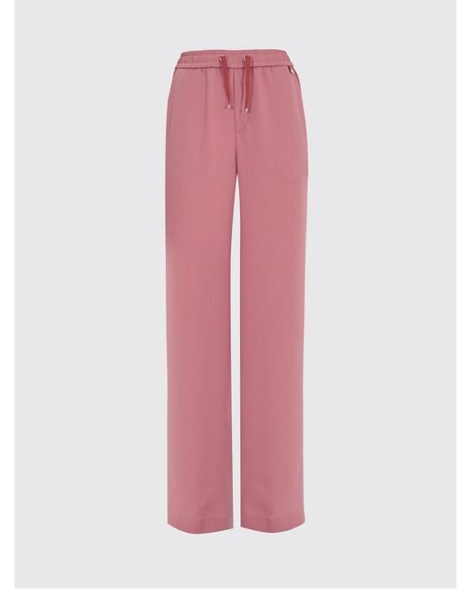 Herno Pink High-Waisted Jersey Palazzo Trousers With Drawstring