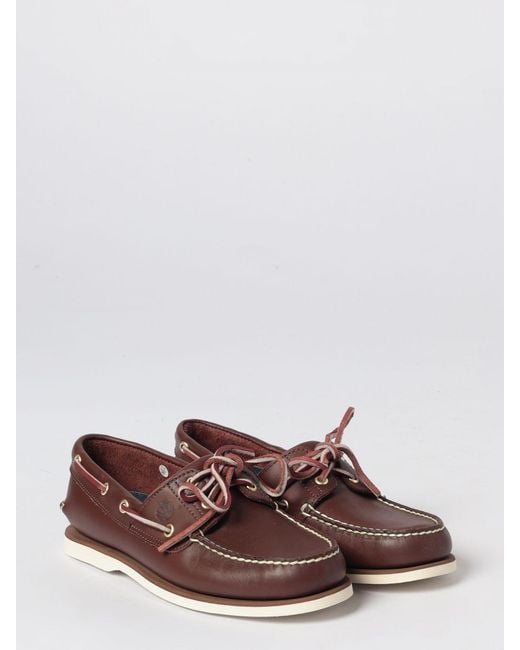 Timberland Brown Classic Boat Leather Loafers for men