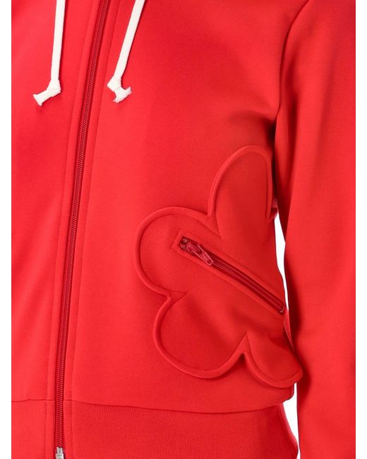 Comme des Garçons Red Comme Des GarÇ Ons Polyester Zip-Up Jumper With Side Pockets