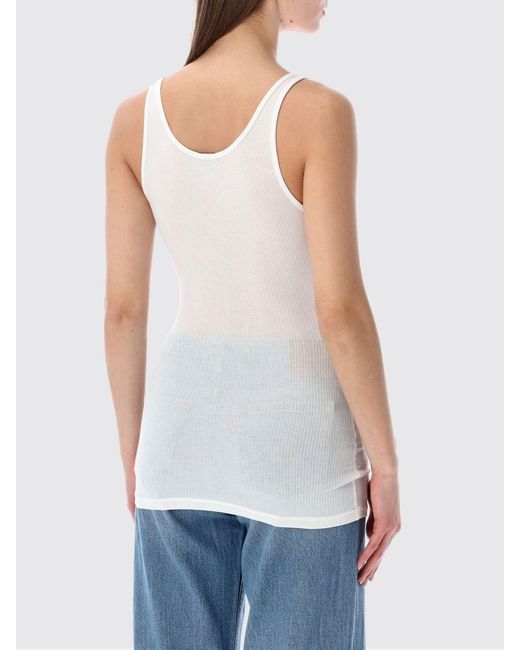 James Perse White Slim Fit Stretch-Cotton Top With Thin Straps