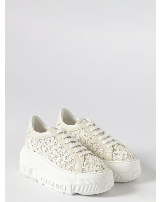 Casadei White Nexus Wedge Sneakers