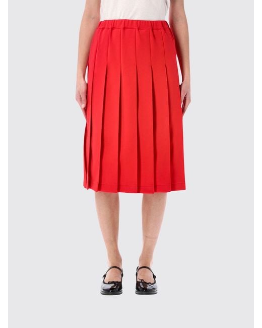 Comme des Garçons Red Comme Des Gar&Ccedil	Ons High-Waist Pleated Crêpe Midi Skirt
