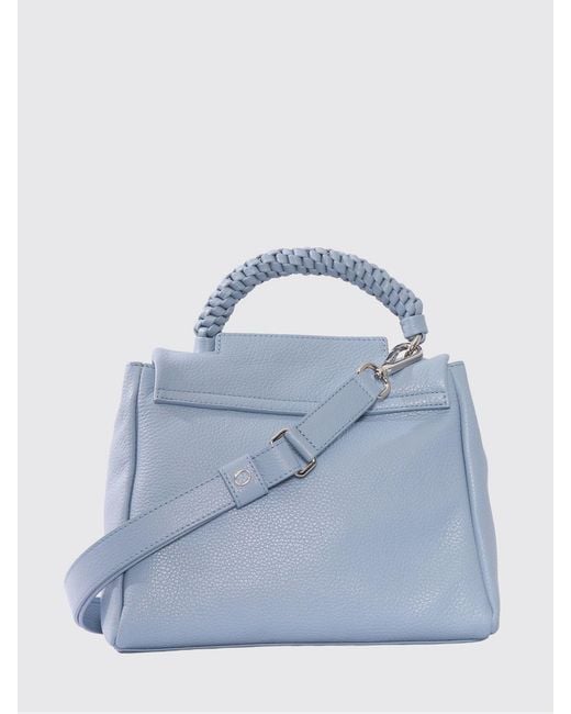Orciani Blue Sveva Sense Scooby Grained Calf Leather Handbag