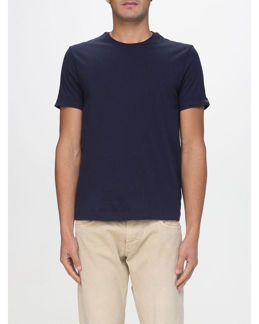 T-Shirt Basic di Fay in Blue da Uomo