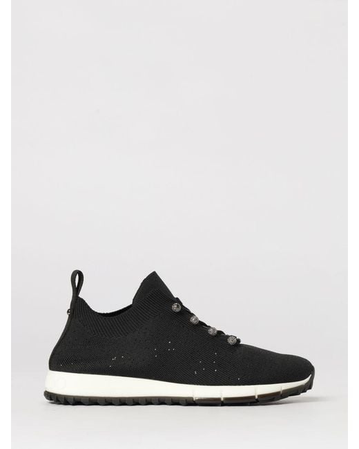 Jimmy Choo Black Veles Stretch Jersey Sneakers With Embroidered Sequins