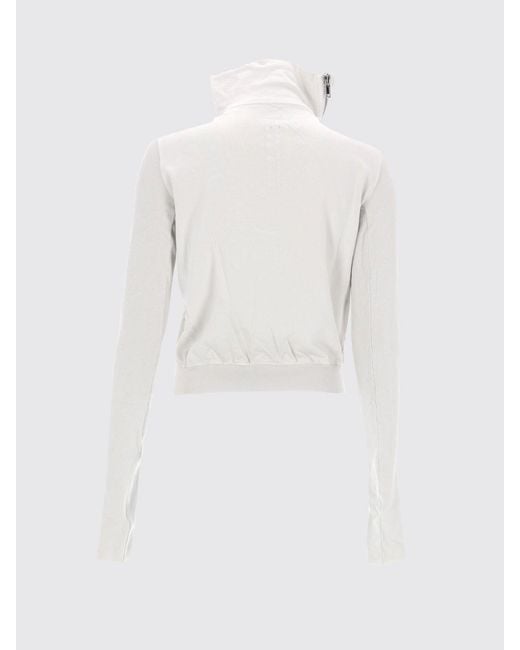 Rick Owens White Cotton Sweatshirt