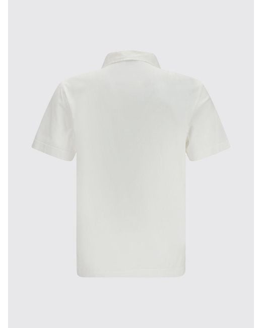 Burberry White Ekd Logo Cotton Polo Shirt for men