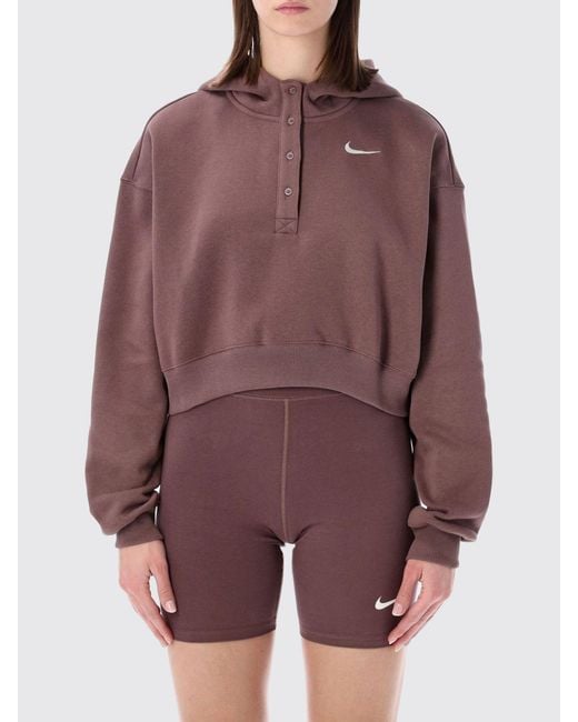 Nike Purple Phoenix Fleece Cotton Blend Sweatshirt