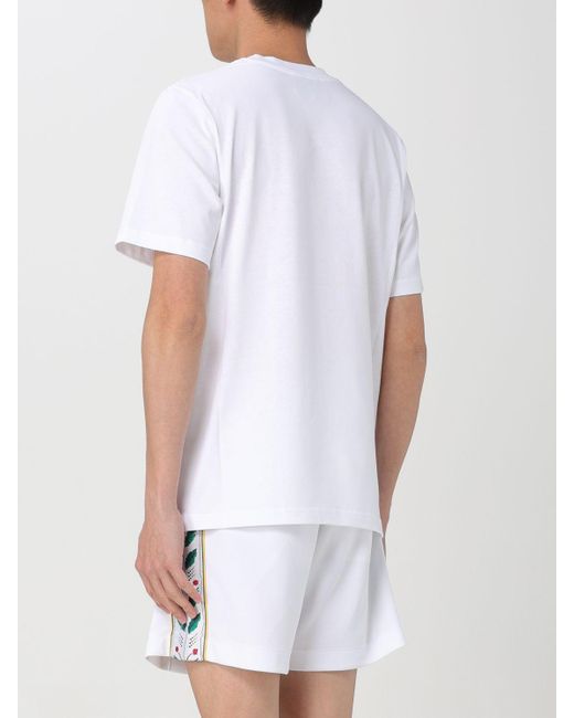 T-shirt in cotone con stampa di Casablancabrand in White da Uomo