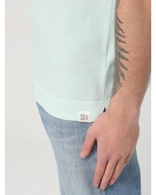 Peuterey Green Knit Polo Shirt Short Sleeves for men