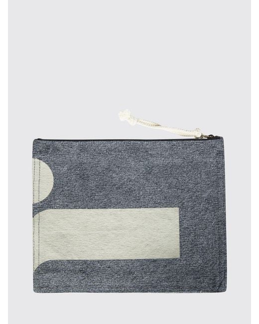 Isabel Marant Gray Netia Cotton Clutch With Logo Print