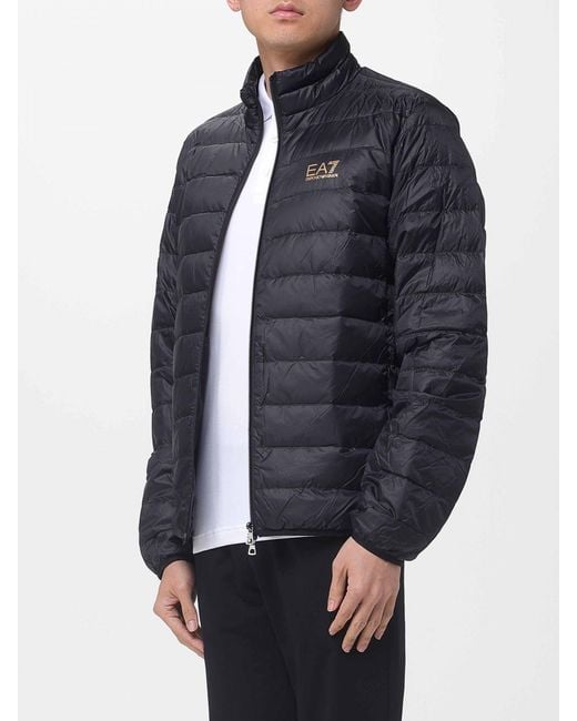 EA7 Blue Light Nylon Down Jacket With Logo for men