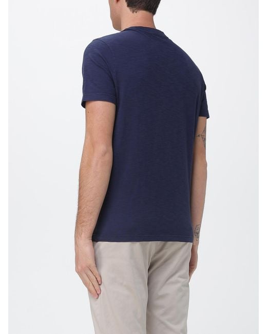 Dondup Blue Cotton T-Shirt With Mini Logo for men