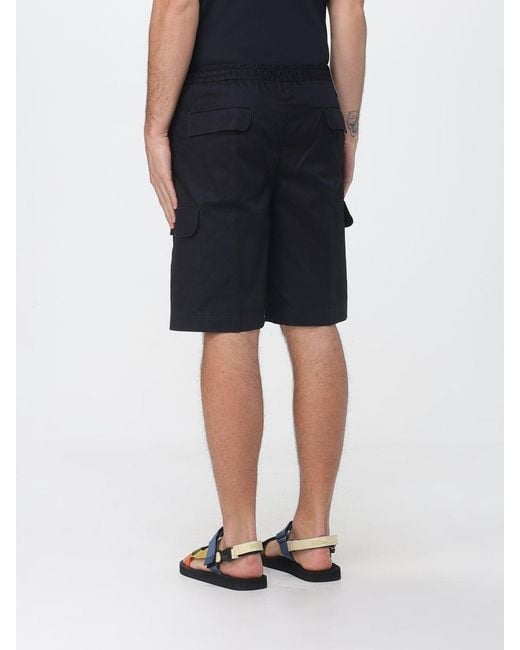 PT Torino Black Cotton Cargo Shorts for men