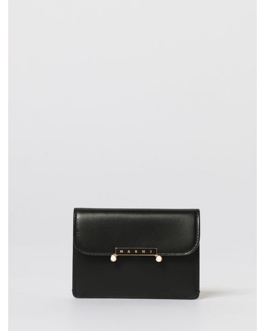 Marni Black Envelope Leather Card Holder