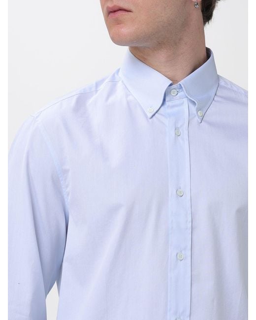 Brunello Cucinelli Blue Classic Cotton Shirt for men