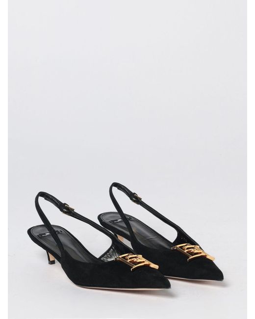 Elisabetta Franchi White Suede Slingback Pumps