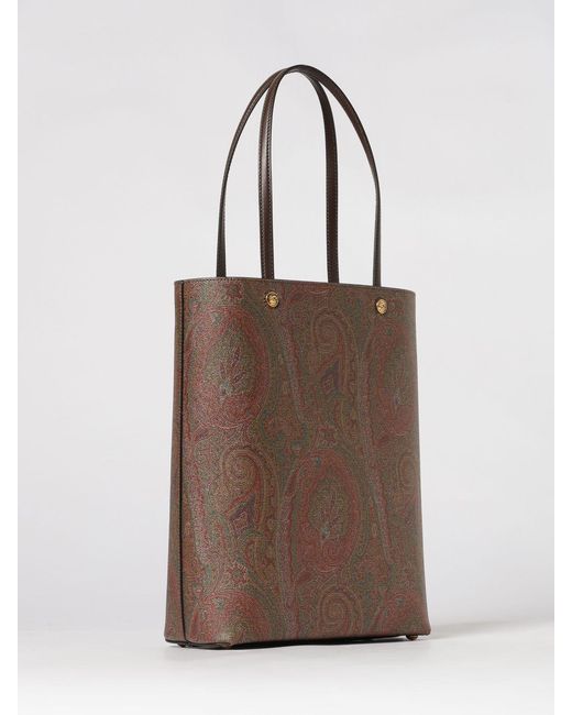 Etro Brown Coated Cotton Paisley Shoulder Tote Bag for men