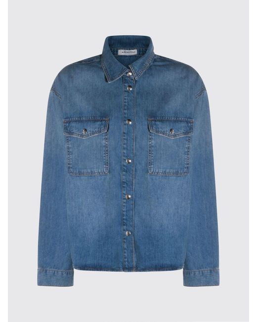Anine Bing Blue Cotton Denim Casual Shirt