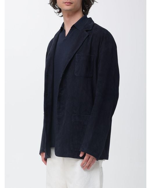 Boglioli Blue Suede Jacket for men