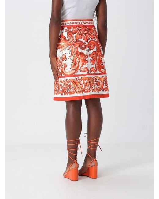 Dolce & Gabbana Orange Dolce &Amp Gabbana Skirt