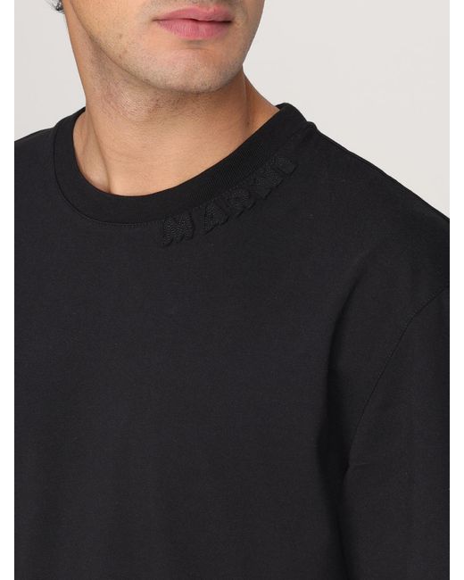 T-Shirt Basic Con Logo di Marni in Black da Uomo