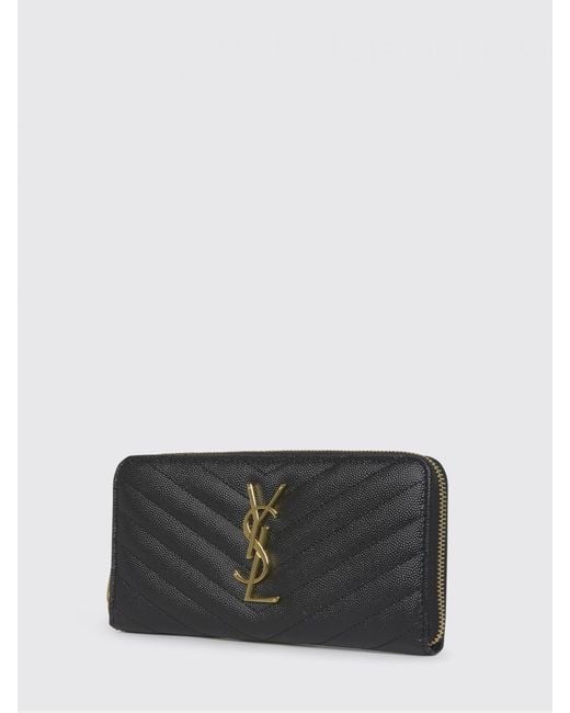 Saint Laurent Gray Cassandre Matelassé Wallet