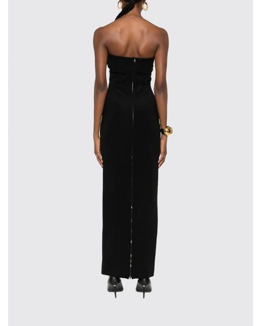 Balmain Black Long Stretch Viscose Dress