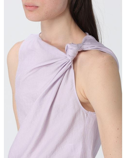 Tela White Linen Blend Draped Top