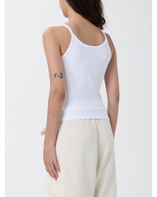 DISCLAIMER White Slim Fit Stretch-Cotton Top With Contrast Logo