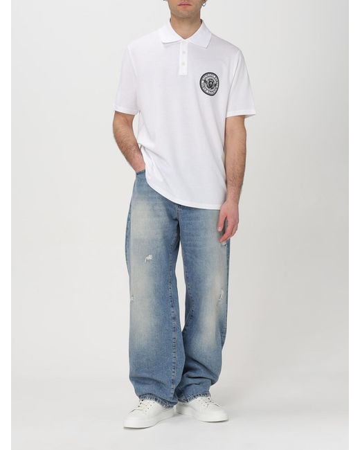 Polo Con Stampa di Balmain in White da Uomo