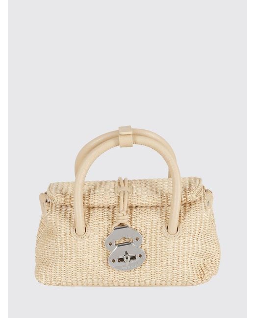 Zanellato Natural Dotta Baby Wicker And Leather Bag