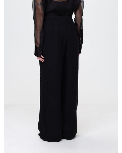 Max Mara Black Linen Palazzo Trousers
