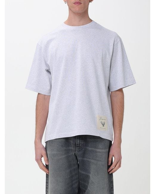 Jacquemus White Cotton T-Shirt With Maxi Logo for men
