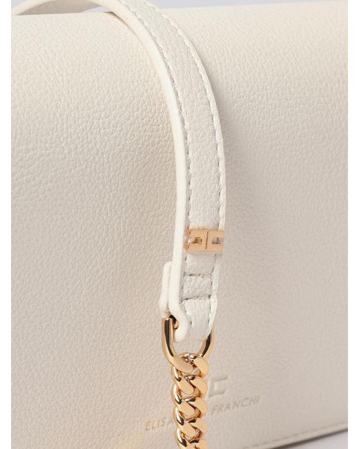 Elisabetta Franchi Natural Grained Faux Leather Bag