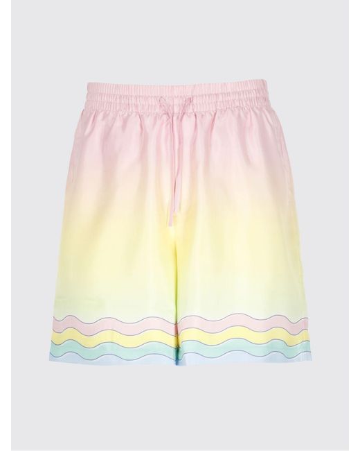 Casablanca Pink Printed Silk Shorts for men