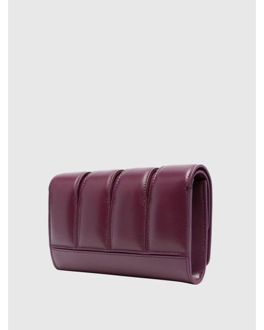 Alexander McQueen Purple Slash Leather Clutch
