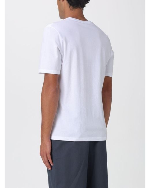 Maison Kitsuné White Maison KitsunÉ Cotton T-Shirt With Logo for men