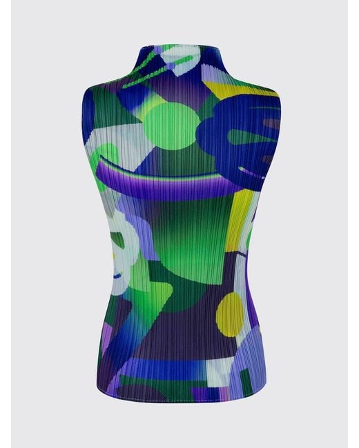 Pleats Please Issey Miyake Blue T-Shirt