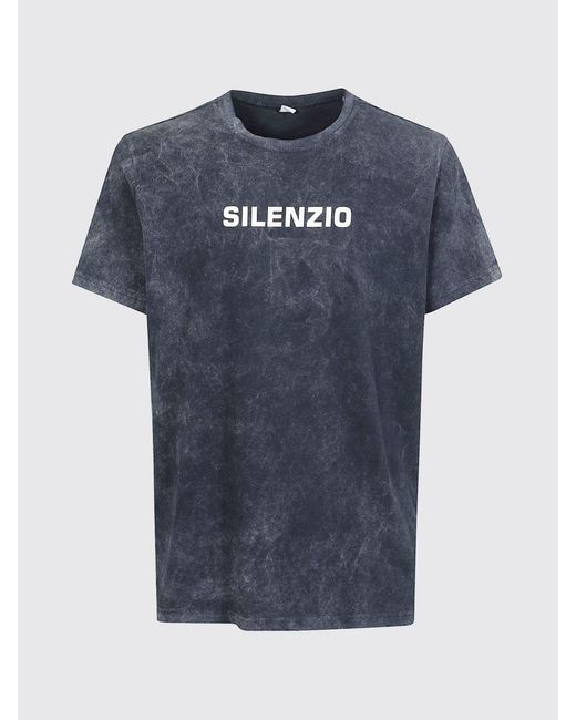 Aspesi Blue Cotton T-Shirt With Slogan for men