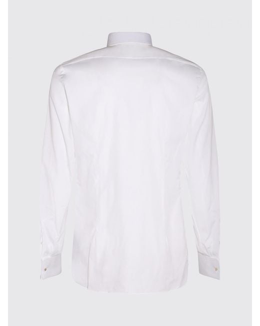 Tom Ford White Slim Fit Cotton Poplin Evening Shirt With Pleated Plastron for men