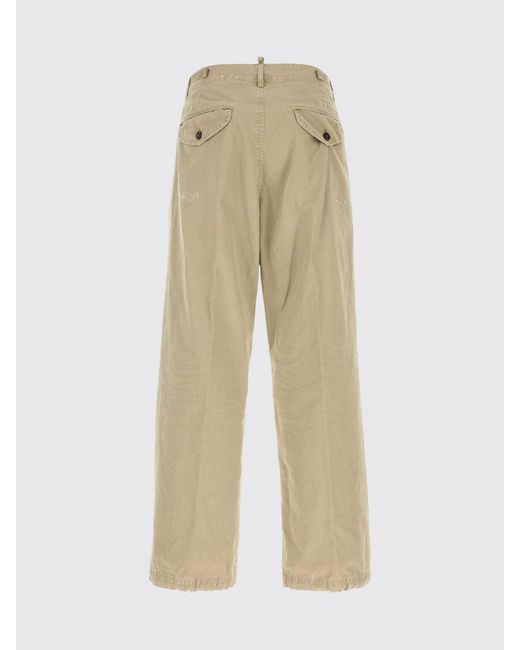 DSquared² Natural Cotton Wide Leg Trousers for men