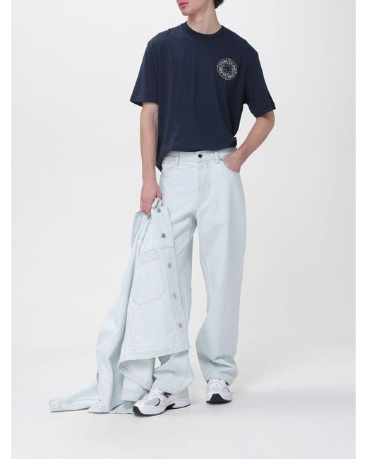 Stone Island Blue Straight Jeans for men