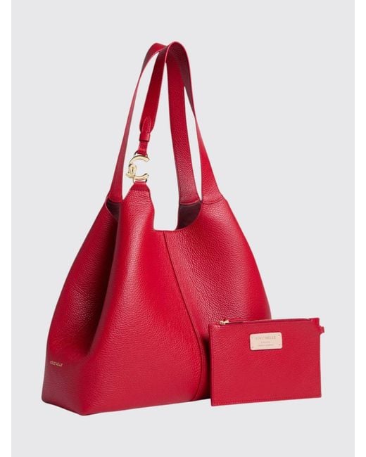 Coccinelle Red C-Easy Large Grained Leather Bag