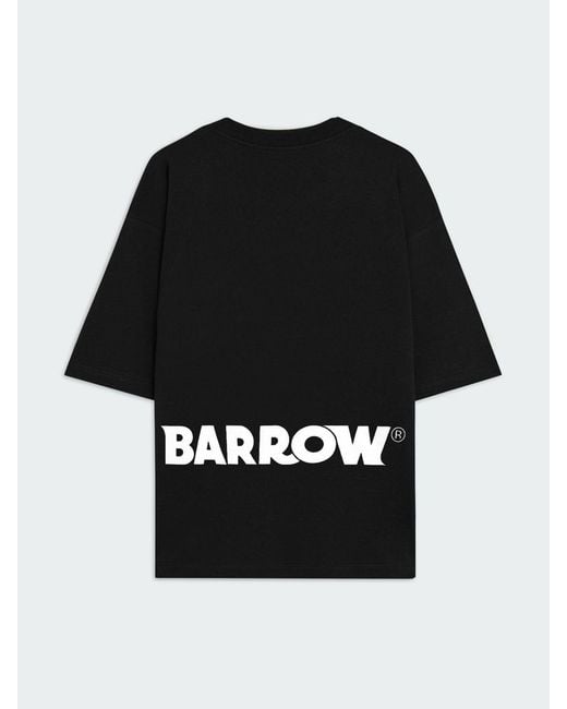 Barrow Black Cotton T-Shirt With Logo for men